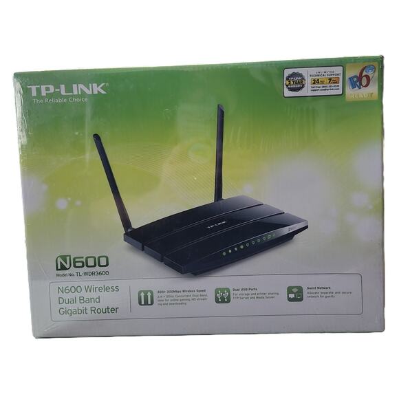 TP-Link N600 Wireless Wi-Fi Dual Band Router NIB - Picture 1 of 7